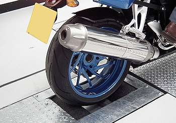 Automated motorbike brake tester